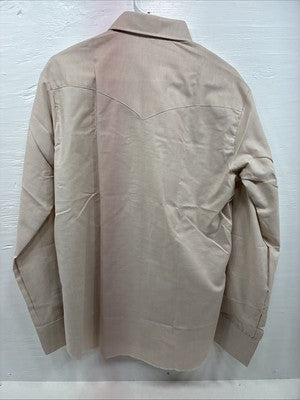 New Men’s Circle A Tan Long Sleeve Pearl Snap 16 X 36 Large X-60