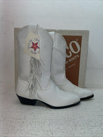 New Kids White With Fringe Bronco Cowboy Boots. C 1877 2 D. 23-132