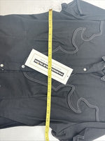 New Women’s Panhandle Slim Black Short Sleeve Pearl Snap Large GG-9