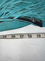 NOS Turquoise Whitman Show Chaps With Fringe Adjustable Waist 35” Small L-26