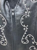 New Women’s 1848 RanchWear Black Rhinestone Sleeveless Vest Zip Up Medium YY-42