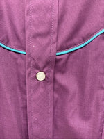 New Men’s ELY Diamond People Western Design Long Sleeve Pearl Snap Large V-85