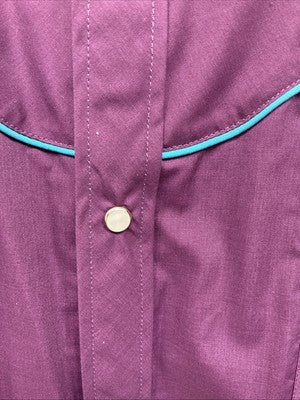 New Men’s ELY Diamond People Western Design Long Sleeve Pearl Snap Large V-85