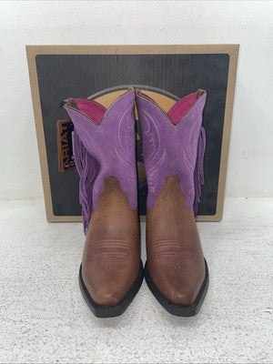 New Kids Purple With Fringe Ariat Cowboy Boots. 10012797 2.5 2 1/2 M. 23-139