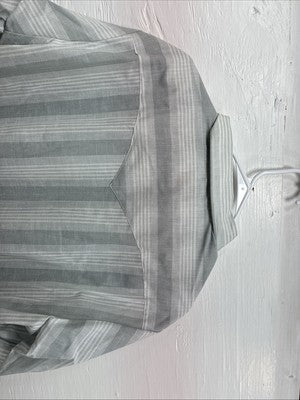 New Men’s H Bar C Gray Stripe Long Sleeve Pearl Snap 16.5 Large X-51