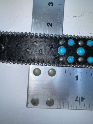 New Black Genuine Leather Blazin Roxx Blue Bling Cross XL Belt #N3520401 Z-78