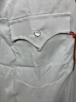 New Men’s Champion Western Gray Embroidered Long Sleeve Pearl Snap Large Q-55