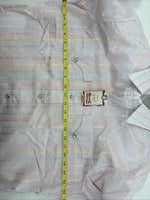 New Men’s H Bar C Pink Plaid Long Sleeve Pearl Snap 16.5 X 34 Large X-50