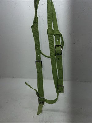 New Congress Leather Nylon Green Browband Headstall #8830 Y-2