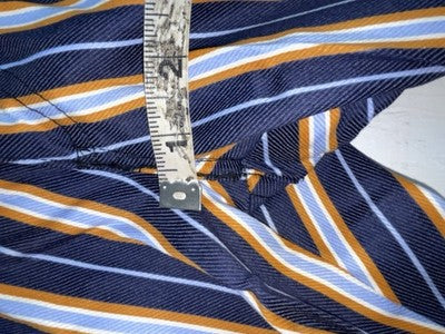 New Vintage Blue And Brown Striped Fenton Polyester Pants #656 SS-76