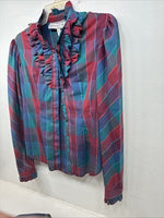 New Women’s Dickson Jenkins Plaid Long Sleeve Button Up Size 16 MM-140