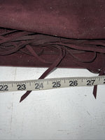 New Burgundy Cowboys Show Chaps With Fringe Adjustable Waist 32” N-45