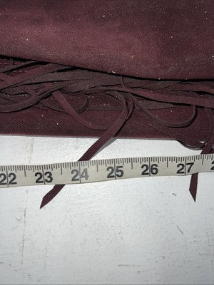 New Burgundy Cowboys Show Chaps With Fringe Adjustable Waist 32” N-45