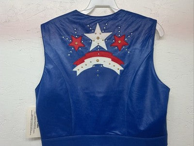 New Women’s 1849 Authentic Ranchwear Red White Blue Western Show Vest M WW-75
