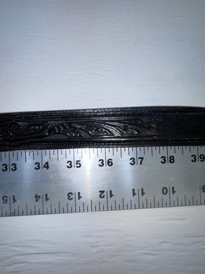 New Black Genuine Leather Nocona Tooled 36” Belt #1510201 Z-164
