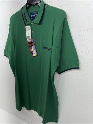 New Men’s Green Wrangler Short Sleeve Polo Shirt Large P-40