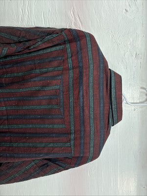 New Men’s ELY Cattleman Red Multicolor Stripe Long Sleeve Pearl Snap XL Q-96