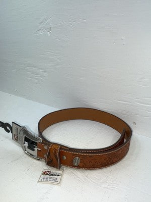 New Brown Genuine Leather Nocona Tooled 28” Belt #N1311777 JJ-26