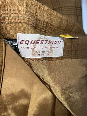 New Women’s Equestrian Yellow Plaid Riding Coat 16 #2433 WW-50
