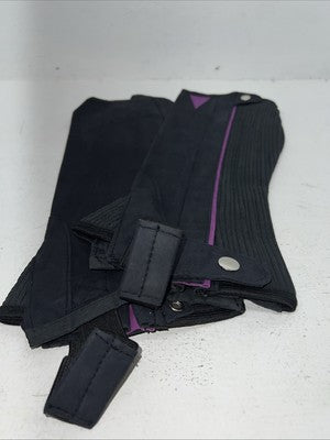 New Tough 1 Equi-Grip Purple Navy Synthetic Half Chaps #63-76 H-512