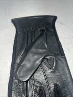 New Tough 1 Black Leather Equestrian Riding Gloves Q-507