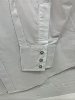 New Men’s ELY Diamond White Western Print Long Sleeve Pearl Snap Large V-35
