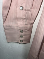 New Men’s Pink HBarC Ranchwear Pearl Snap Long Sleeve Shirt. 16x34 Large P-25