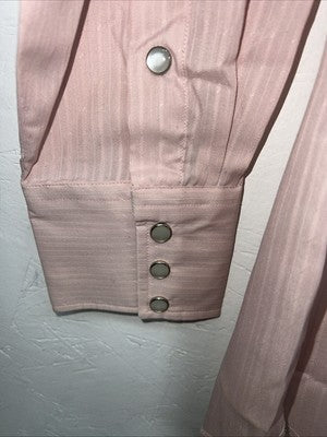 New Men’s Pink HBarC Ranchwear Pearl Snap Long Sleeve Shirt. 16x34 Large P-25