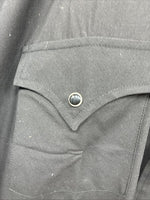 New Men’s ELY Cattleman Black Simple Short Sleeve Pearl Snap 17 XL Q-24