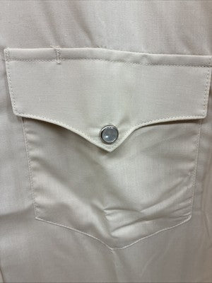 New Men’s H Bar C Tan Short Sleeve Pearl Snap 16.5 Large AA-111