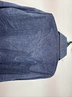 New Women’s Longhorn Blue Jean Long Sleeve Pearl Snap 16.5 XL DD-86