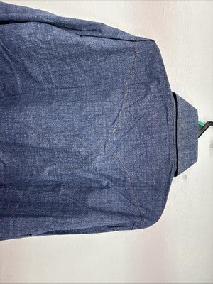 New Women’s Longhorn Blue Jean Long Sleeve Pearl Snap 16.5 XL DD-86