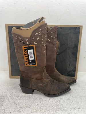 New Kids Brown Ariat Cowboy Boots. 10010913 1.5 1 1/2 M. 23-76