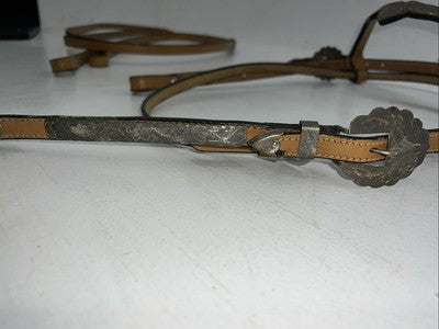 New Congress Leather Browband Headstall W Metal Plate #6850 U-28