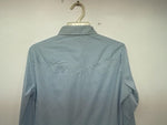 New Women’s Blue H Bar C Long Sleeve Button Up Shirt 3B-73