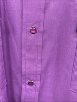 New Men’s ELY Cattleman Purple Simple Short Sleeve Pearl Snap 17 XL M-76