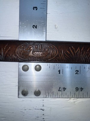 New Brown Genuine Leather Double S Tooled Duck 26” Belt #3013002 NN-61