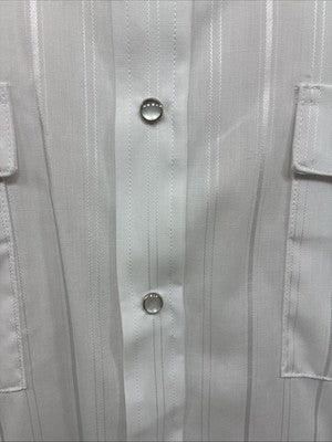 I’m New Men’s H Bar C White Stripe Long Sleeve Pearl Snap 16.5 X 34 Large CC-26