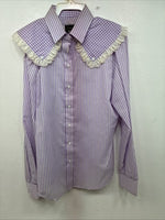 New Women’s Panhandle Slim Purple Design Long Sleeve Pearl Snap Size 32 MM-79