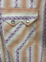 New Men’s Dee-Cee Pink People Stripe Short Sleeve Pearl Snap 14.5 Small K-85