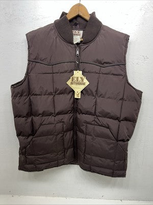 New Men ELY Cattleman XL Brown Puffer Vest #241120 LLL-48