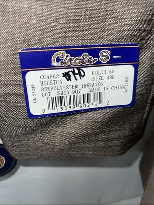 New Men’s Circle S Brown Suit Jacket 48R #25832 T-607