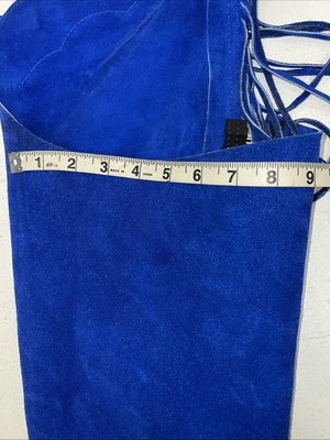 New Blue Children’s Whitman Show Chaps With Fringe Adjustable Waist 36” N-43