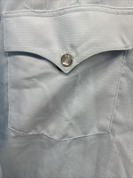New Men’s H Bar C Baby Blue Long Sleeve Pearl Snap 15.5 Medium K-101