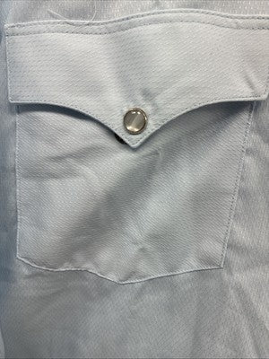 New Men’s H Bar C Baby Blue Long Sleeve Pearl Snap 15.5 Medium K-101