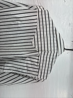New Men’s H Bar C Black White Stripe Long Sleeve Pearl Snap 16.5 X 34 Large R-28