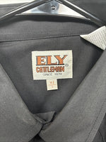 New Men’s ELY Cattleman Black Short Sleeve Pearl Snap 16.5 Large CC-21