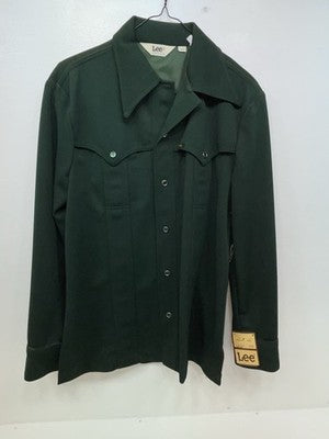 New Men’s Green Lee Long Sleeve Button Up Jacket M 3B-116