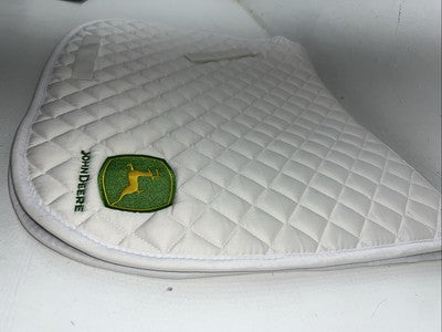 New Professionals Choice White John Deere All Purpose English Saddle Pad PP-10