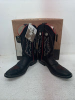 New Youth Black Dan Post Cowboy Boots. 13139 5 D. 22-110